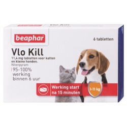 Beaphar Vlo Kill+ Kleine Hond/Kat Tot 11 Kg 6 TABLETTEN