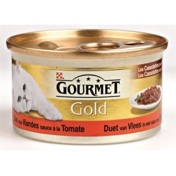 Gourmet Gold Cassolettes Duet Van Vlees In Saus Met Tomaten 85 GR (24 stuks)