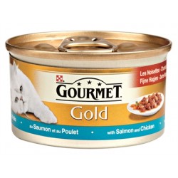 Gourmet Gold Fijne Hapjes Zalm / Kip 85 GR (24 stuks)