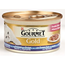 Gourmet Gold Luxe Mix Zeevis In Saus Met Spinazie 85 GR (24 stuks)