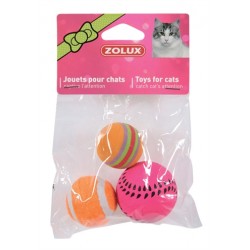 Zolux Kattenspeelgoed Ballen Assorti 4 CM 3 ST