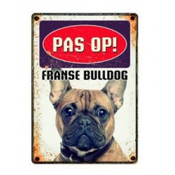 Plenty Gifts Waakbord Blik Franse Bulldog 15X21 CM