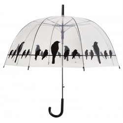Merkloos Paraplu Vogels Op Draad Transparant / Zwart 81,5 CM